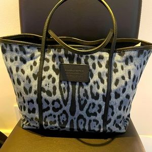 Dolce & Gabbana Miss Escape Leopard Print Leather Tote Bag